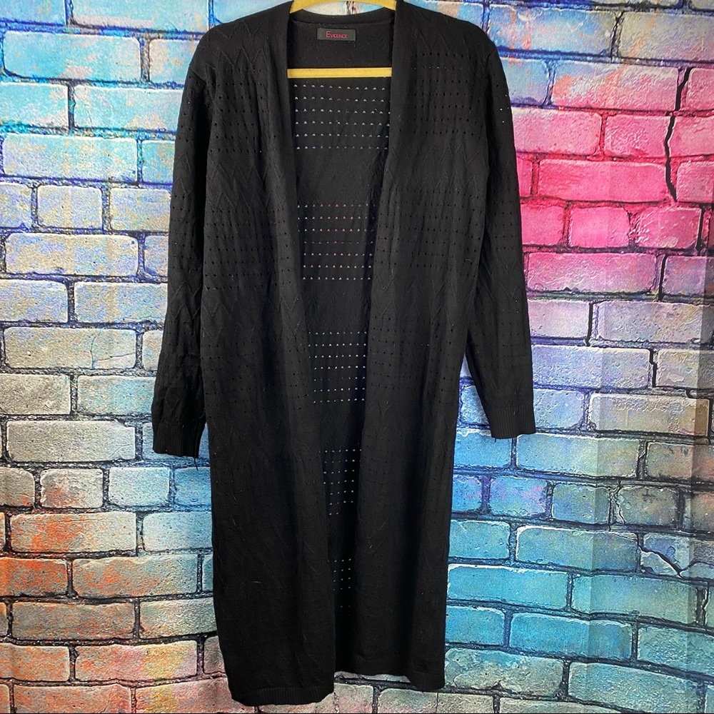 Black long cardigan sweater